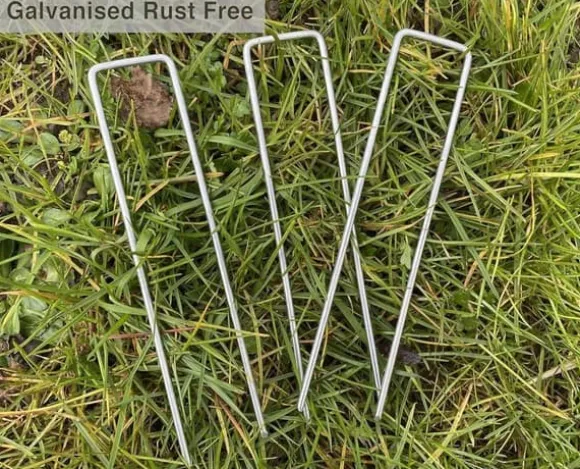50 st U-formade förankringspinnar för trädgård - Silver 150mm