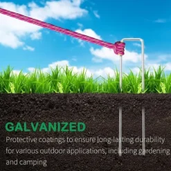 50 st U-formade förankringspinnar för trädgård - Silver 150mm