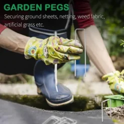 50 st U-formade förankringspinnar för trädgård - Silver 150mm