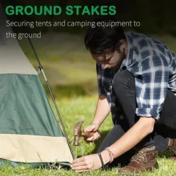 50 st U-formade förankringspinnar för trädgård - Silver 150mm