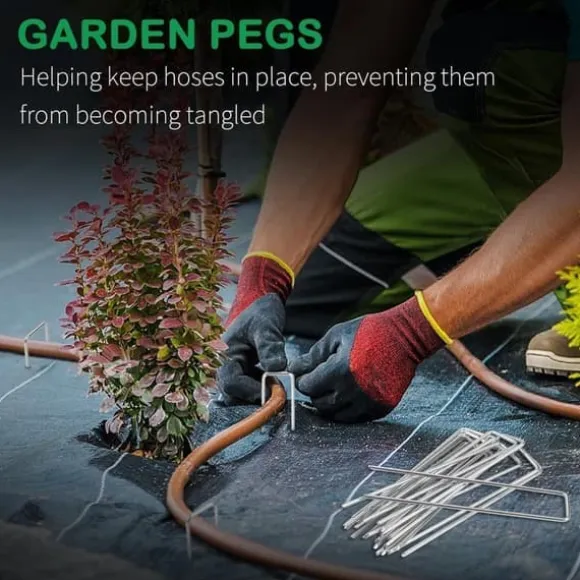 50 st U-formade förankringspinnar för trädgård - Silver 150mm