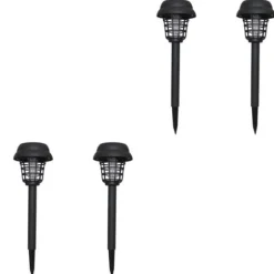 4 st Utomhus solar myggdödare ljus Hushåll utomhus vattentät trädgård Yard Yard Myggdödare ljus (svart)