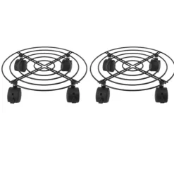 2 st. utomhusväxtvagn med låsbara hjul järn- och PVC-stativ med hög belastning för stora växter