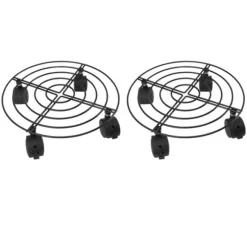 2 st. utomhusväxtvagn med låsbara hjul järn- och PVC-stativ med hög belastning för stora växter