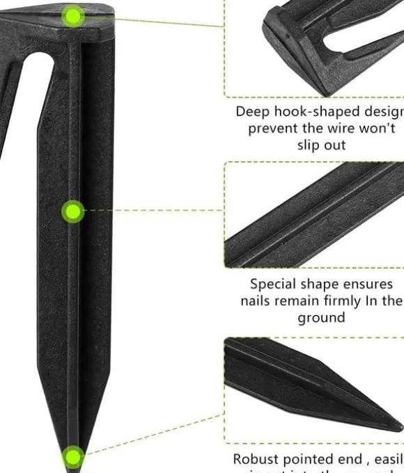 100 st yttre kabelfästspikar, kompatibla med robotgräsklippare från Gardena, Husqvarna, Worx, Bosch