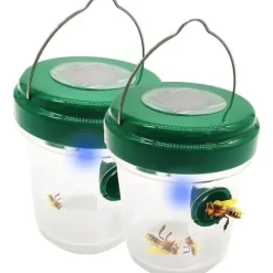 2 stycken flugfälla Getingfälla Insektsfälla LED Solenergi Insektsbekämpning Fruktfluga Bee Trap Room[87]