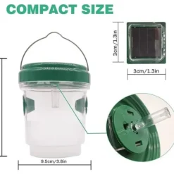 2 stycken flugfälla Getingfälla Insektsfälla LED Solenergi Insektsbekämpning Fruktfluga Bee Trap Room[87]