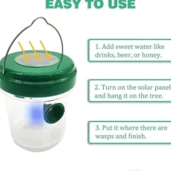 2 stycken flugfälla Getingfälla Insektsfälla LED Solenergi Insektsbekämpning Fruktfluga Bee Trap Room[87]