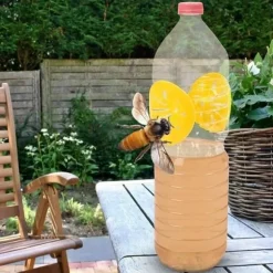 10 stycken gula trattfällor för getingar, gör-det-själv insektsfällor för utomhusbruk, bekämpning av insekter