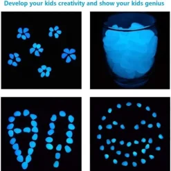 100 stycken lysande stenar, trädgårdsstenar, stenar, inomhus- och utomhusdekoration, lysande stenar för trottoarer, uppfarter, uteplatser, gräsmattor | CDON