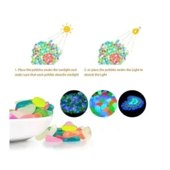 100 stycken självlysande stenar - självlysande stenar - fluorescerande stenar - dekorationsstenar - vit