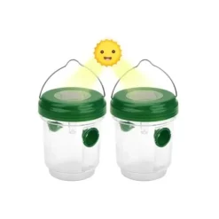 2 Stycken Solar Getingfällor med LED-ljus, Insektsfällor, Honungfälla för Bin, Vespas och Myggor
