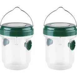 2 stycken Solar Green Bee Trap Insektsfälla Insektsavvisande verktyg Lämpligt för utomhusbalkong Trädgårdsterrass
