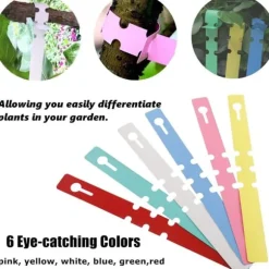 600 stycken växtetiketter, PVC-växtetiketter för trädgårdar, justerbara vattentäta växtetiketter, 6 färger