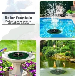 8.2 tum diameter lotusbladformad flytande solfontän, dekorativ trädgårdsfontänpump, poolfontän