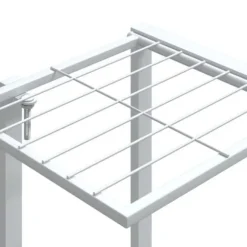 343122 vidaXL Planteringskärl med hjul 94,5x24,5x91,5 cm Järnvit