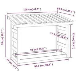 822443 vidaXL Vedhållare Vit 108x64,5x78 cm Furu