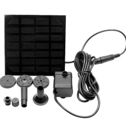 1,2 W soldriven trädgårds dekorativ fontän, stabil poolfontän, med 7 sprinklers