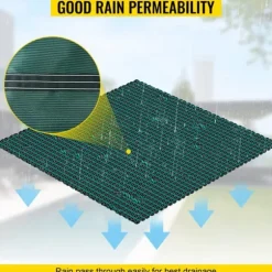 18 x 38 fot poolskydd med kompletta tillbehör för 16 x 36 fot pool, höghållfast PP-material, utmärkt permeabilitet, lätt att montera