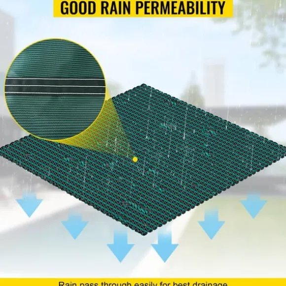 18 x 38 fot poolskydd med kompletta tillbehör för 16 x 36 fot pool, höghållfast PP-material, utmärkt permeabilitet, lätt att montera