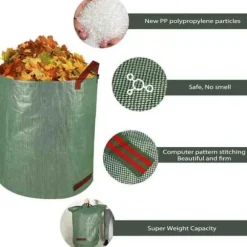 3 x 272L Trädgårdspåse Solid PE Trädgårdsavfallspåse | Heavy Duty Trädgårdsavfallspåsar | Trädgårdsavfallspåse