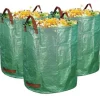 3 x Trädgårdssäck 272L Trädgårdsavfall och löv 76 cm x 67 cm Dubbel söm med förstärkningsringar Tygsäck MKK82