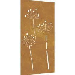 Affischer, tryck & konstverk - Living Väggdekoration 105x55 cm rosttrögt stål blomdesign