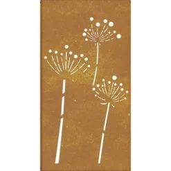 Affischer, tryck & konstverk - Living Väggdekoration 105x55 cm rosttrögt stål blomdesign