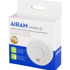 Airam KD-127A -optisk brandvarnare med dämpningsknapp