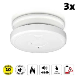 Alecto Rökdetektor med ljuddämpande knapp 3x