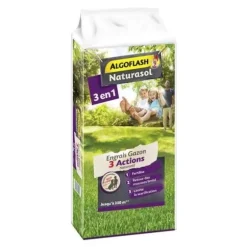 ALGOFLASH NATURASOL Gräsmatta Gödselmedel AG3BIO250 3 Actions Naturanid - 10 kg