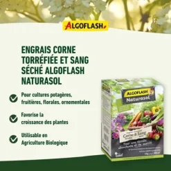 ALGOFLASH NATURASOL Naturgödsel - Rostad horn och torkat blod - 3kg