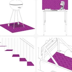 Aluminium Checker Plates - Halkfria Gummitrappmattor | Storlek: 100x50 cm | 2 st