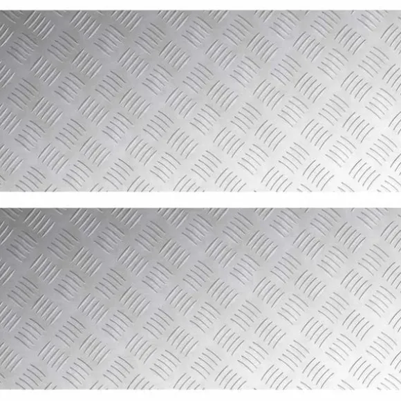 Aluminium Checker Plates – Halkfria trapsteg 2 st | Storlek: 90x40 cm | Färg: Silver