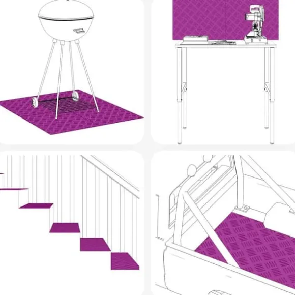 Aluminium Checker Plates – Halkfria trapsteg 2 st | Storlek: 90x40 cm | Färg: Silver