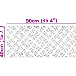 Aluminium Checker Plates – Halkfria trapsteg 2 st | Storlek: 90x40 cm | Färg: Silver