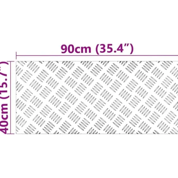 Aluminium Checker Plates – Halkfria trapsteg 2 st | Storlek: 90x40 cm | Färg: Silver