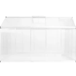 Aluminiumväxthus 302x190x195 cm - Rymligt & UV-beständigt | Färg: Grå | Storlek: 302x190x195 cm