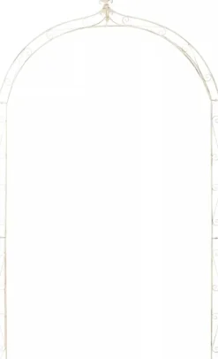 Anna Rose Arch - Rustic Country House Style Garden Arch, Antique Cream Metal, 220cm Passage Height