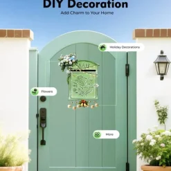 Antik brevlåda - Väggmonterad postlåda - Låsbar - Vintage rustik design - Dekorativ - För utomhus, hem och trädgård - Grön