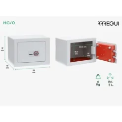 ARREGUI D-HC-0 Stålskåp med nyckellås, lätt att använda och lätt att installera, 17 x 23 x 17 cm, 5 L
