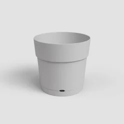 ARTEVASI CAPRI STOR rund blomkruka - Plast - Vattenbehållare - diameter 30 cm - Ljusgrå - L 29,5 XP 29,5 H 28,2 cm