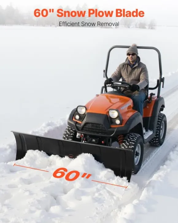 ATV/UTV snöblad - Snöplogssats med universalfäste - Bredd 152 cm - Höjd- och sidjusterbart - Snabbfäste - Stålblad - Tre monteringsalternativ