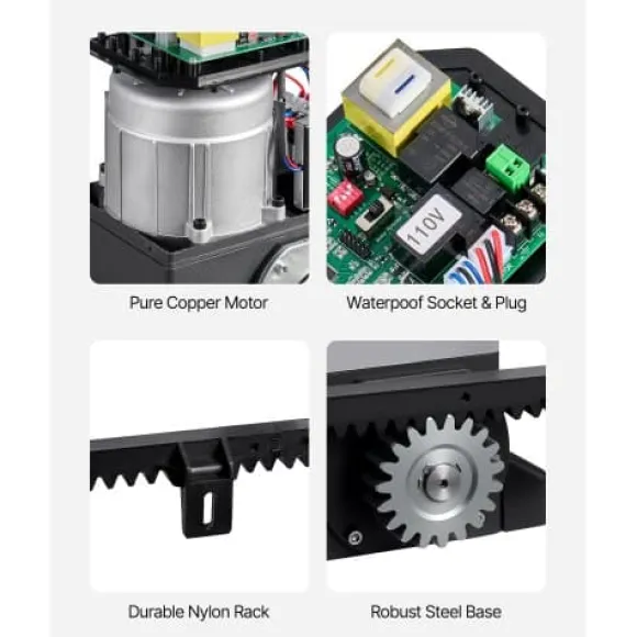 Automatisk grindöppnare 274x200x330 mm, 400W, Skjutbar, Infraröd sensor