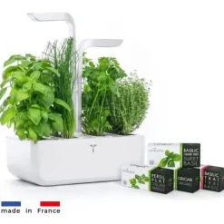 Automatisk kruka - ÄKTA - KLASSISK - Vit - 45 cm x 33 cm - 4 såddar