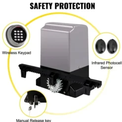 Automatisk skjutportsöppnare 1800 KG med fjärrkontroll & APP-kontroll.