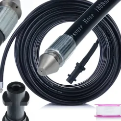 Avloppsrensarslang 20m med 1+3 Munstycke – Teflontejp | 160 Bar | Kompatibel med Kärcher K2, K4, K5