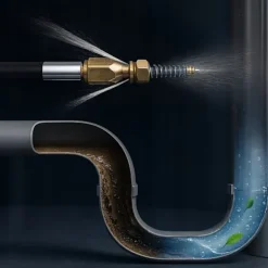 Avloppsslang 10 m för Högtryckstvätt – Mässingsfjädermunstycke | 200 Bar | Kompatibel med Kranzle D12, Nilfisk Alto