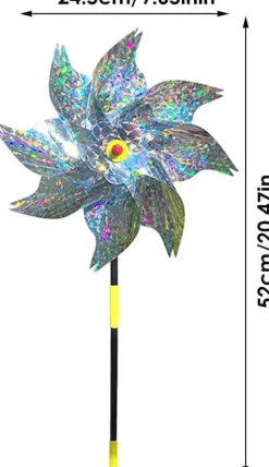 Avvisningshjul för fågelblindare, reflekterande fågelkontroll Högreflekterande fågelskrämmare Windmill Wind Energy Bird Scare (2st)