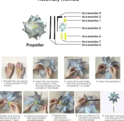 Avvisningshjul för fågelblindare, reflekterande fågelkontroll Högreflekterande fågelskrämmare Windmill Wind Energy Bird Scare (2st)